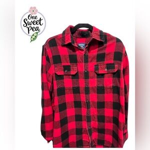 Men’s Red & Black Plaid Flannel Shirt | Size Small | Cozy Fall & Holiday Vibes